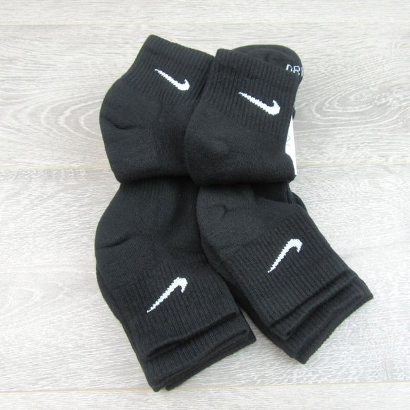 Nike Everyday Plus Cushioned Ankle Socks 6 Pack Mens Size 8-12 Black Dri-Fit NEW - Picture 5 of 9